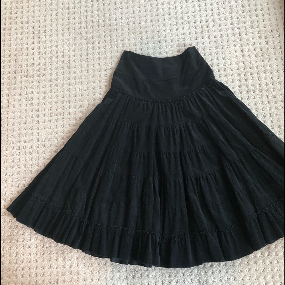 Black corduroy ruffle skirt